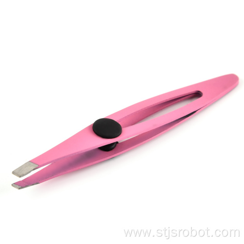 Hot sell Assorted Colors Eyebrow Tweezer Trimmer Stainless Steel Slant Tip Hair Pincet Puller Removal Eye Brow Clips Makeup Tool